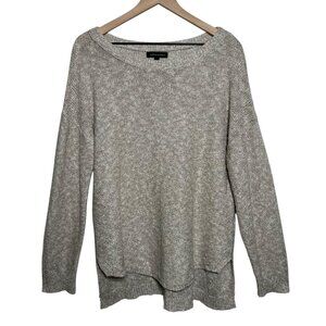 Banana Republic Sweater Long Sleeve Womens Large Beige Marled Hi-low Knit Linen